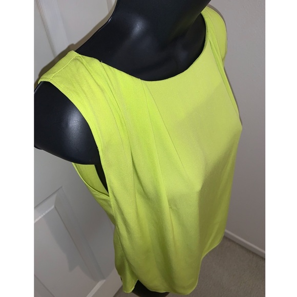 Alice & Olivia Silk Bateau Neckline Blouse in Neon Green - Picture 8 of 11